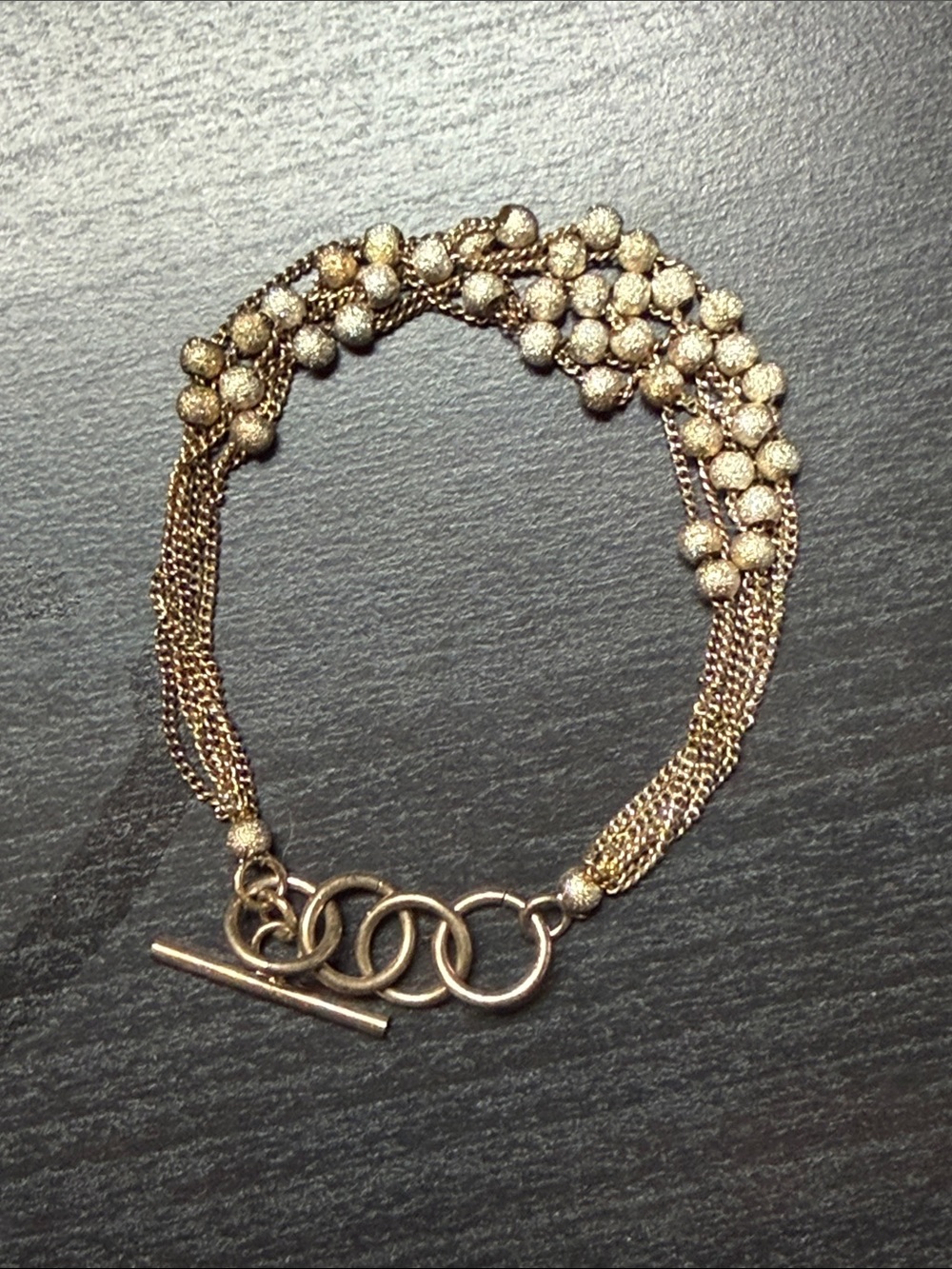 Gold Beaded Multi-Chain Women's Bracelet ya